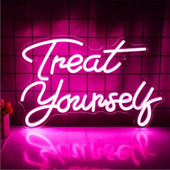 Treat Yourself Pink Neon Light LED Display Bedroom Diva Princess Teenager Decor - Picture 7 of 7